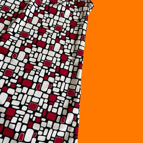 90's vintage groovy mod abstract print sleeveless mini dress MEDIUM *flaws* - Picture 7 of 8